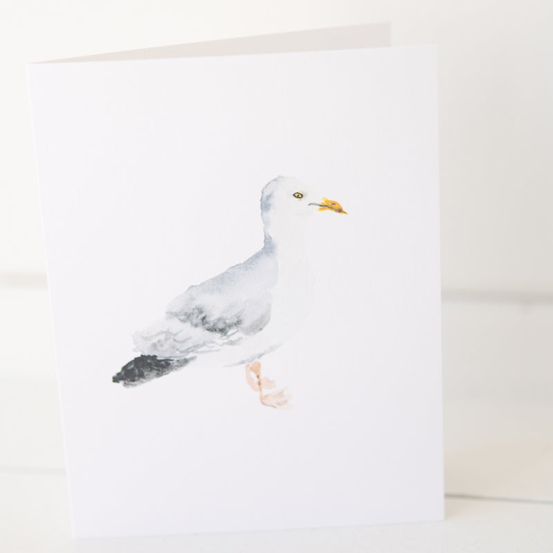 Seagull Note Card by Danielle Driscoll | Finding Silver Pennies #watercolor #notecard #summmercollection #seagull