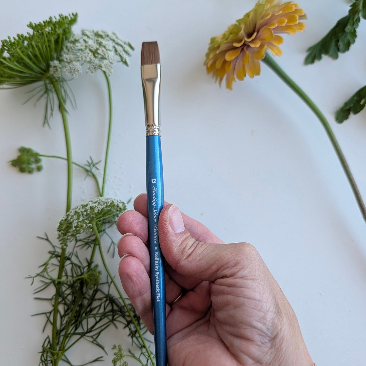 Size 12 Flat Watercolor Brush by Finding Silver Pennies