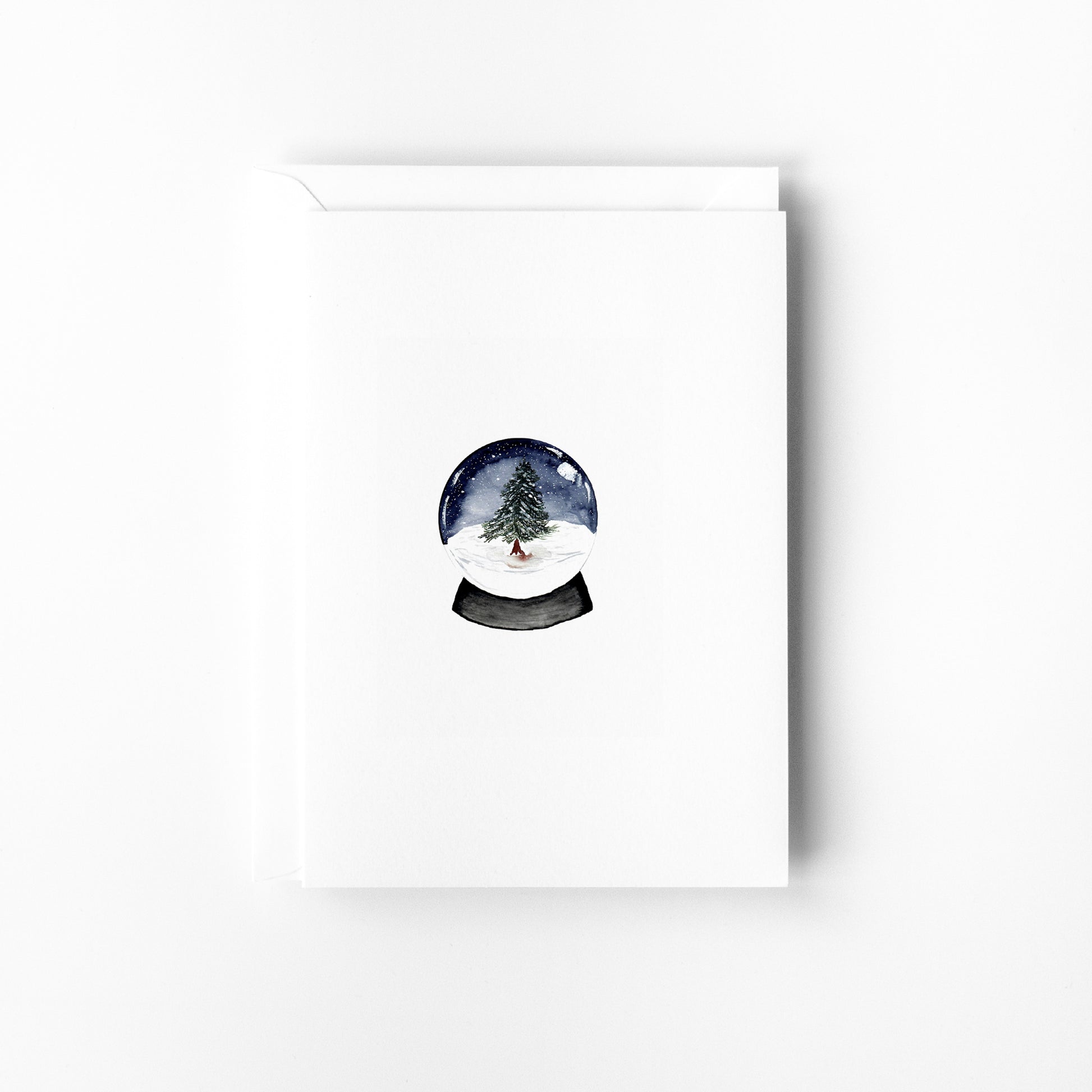 Snow Globe Illustration on white card
