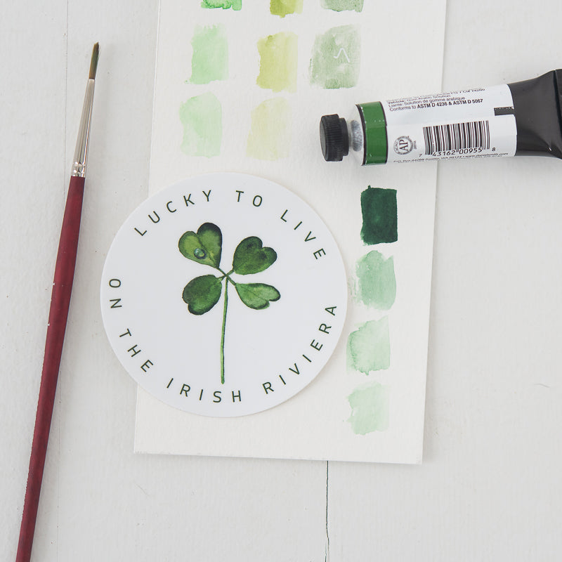 Irish Spring Sticker Lucky to Live On The Irish Riviera Sticker – Finding Silver Pennies