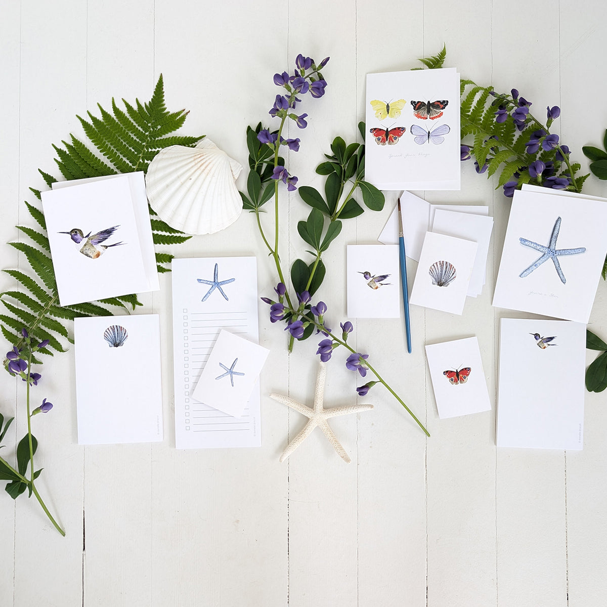 Blue Mini Notes Blue Starfish Mini Note Card – Finding Silver Pennies