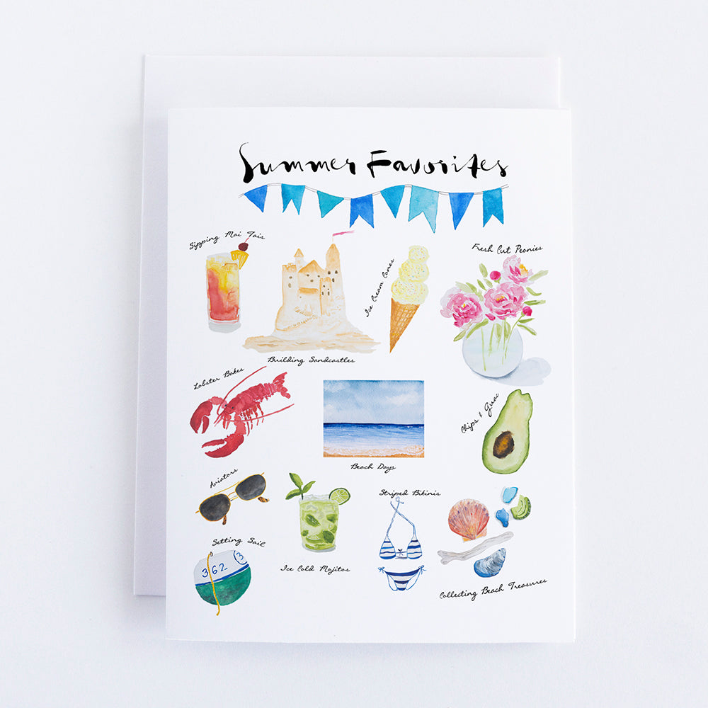 Summer Favorites Note Card by Danielle Driscoll | Finding Silver Pennies