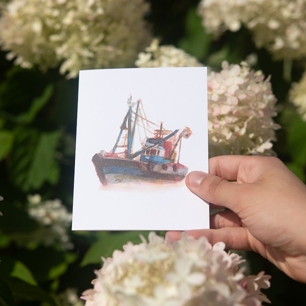 Fishing Trawler Note Card by John Driscoll |Ink Harbour Illustrations