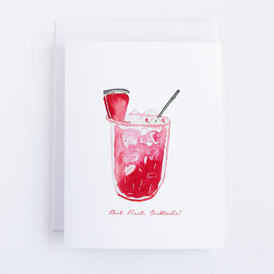 Watermelon Cocktail Note Card by Danielle Driscoll | Finding Silver Pennies