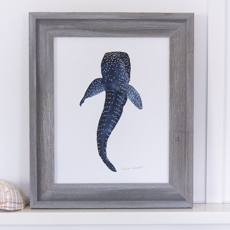 Giclee Print of Whale Shark in Driftwood Frame