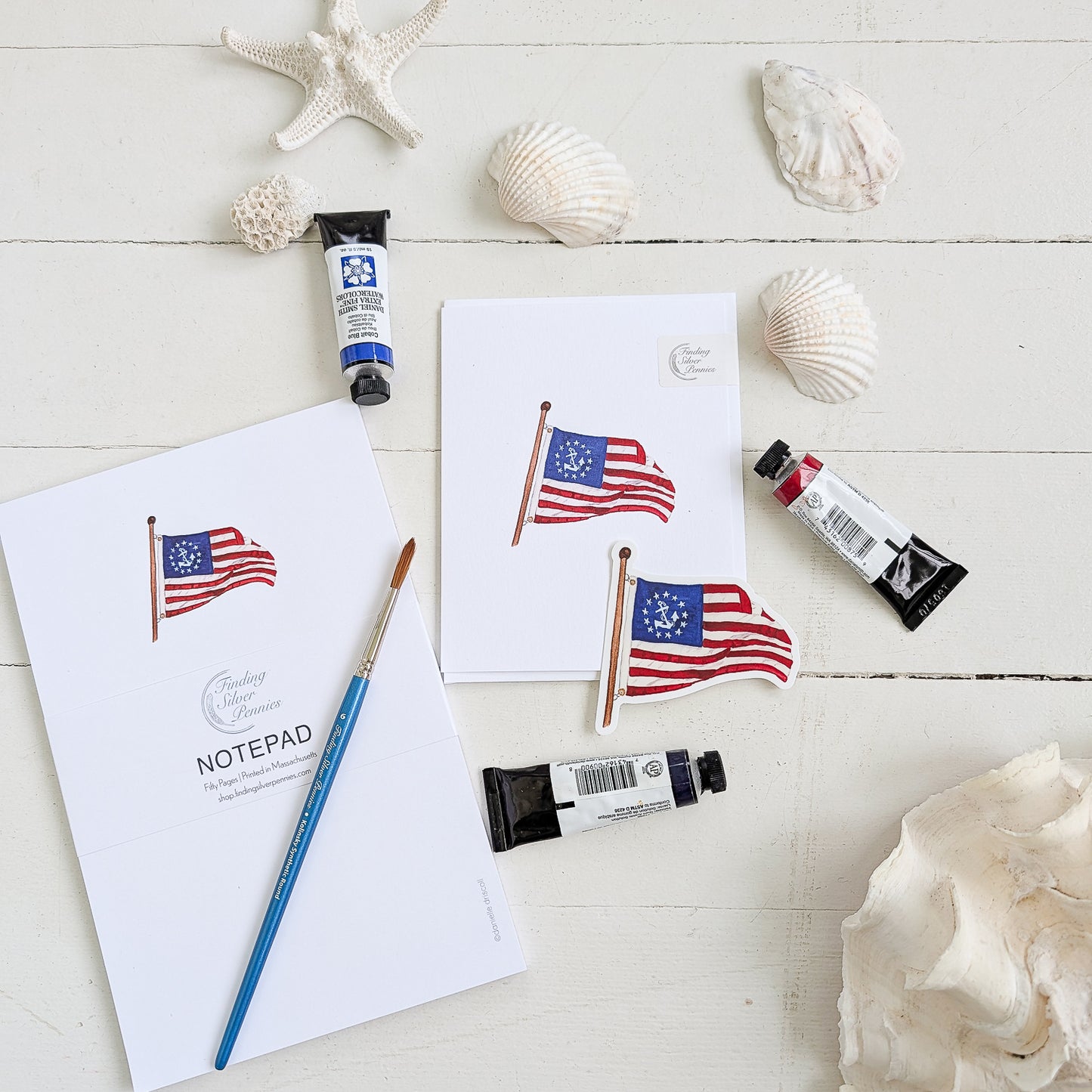 Yacht Engisn Watercolor Collection by Danielle Driscoll