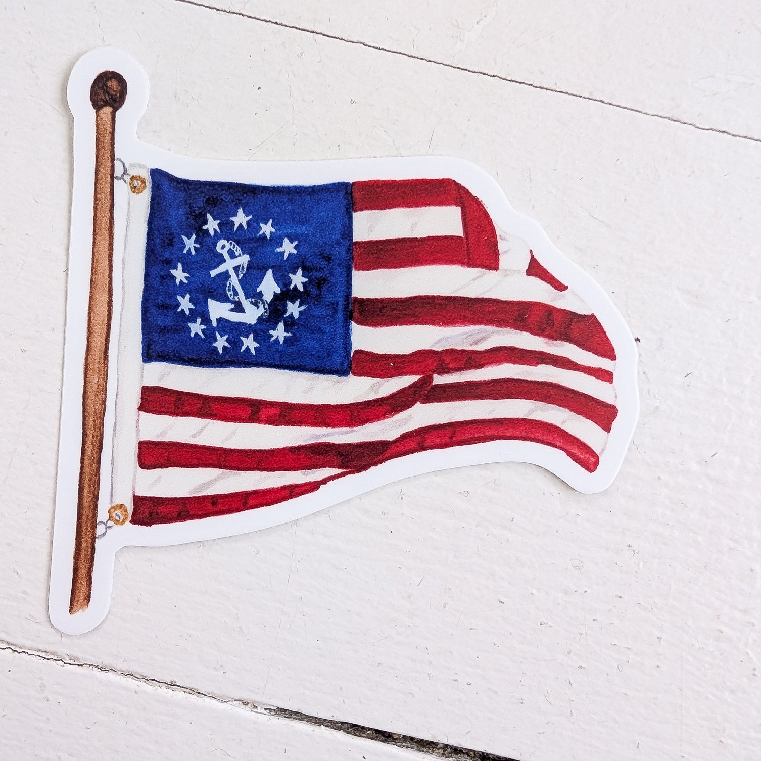 Watercolor Yacht Ensign Sticker