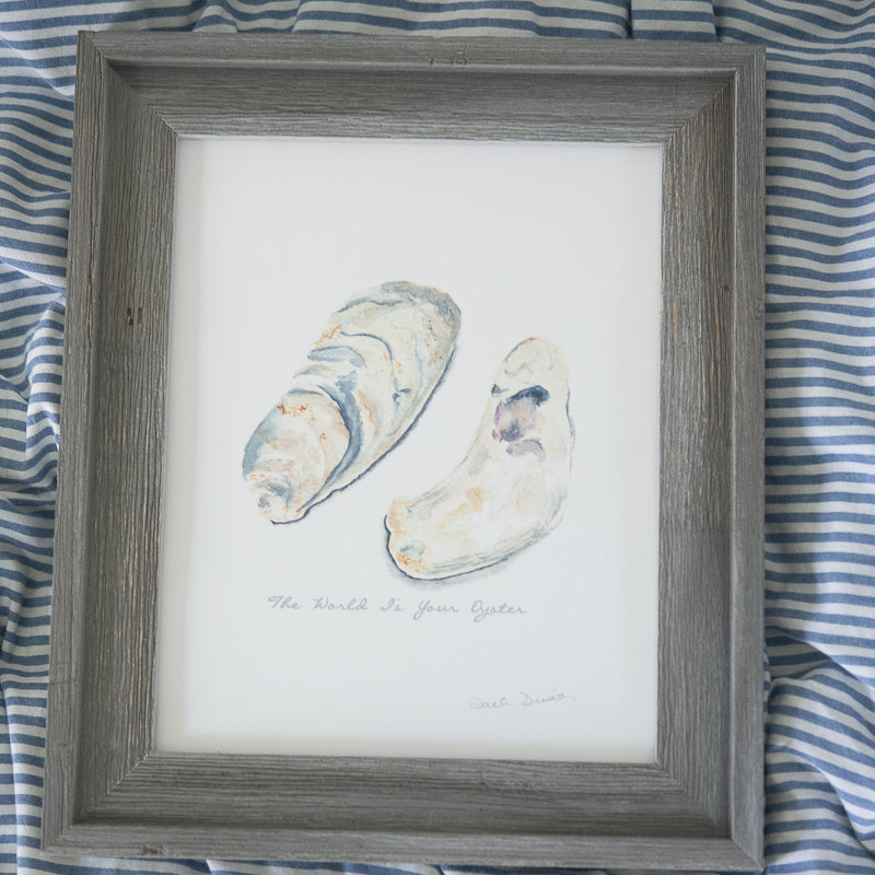 The World Is Your Oyster Giclee Print Driftwood Frame