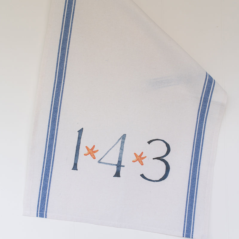 143 Tea Towel | Finding Silver Pennies #watercolor #watercolorteatowel #143 #coastal