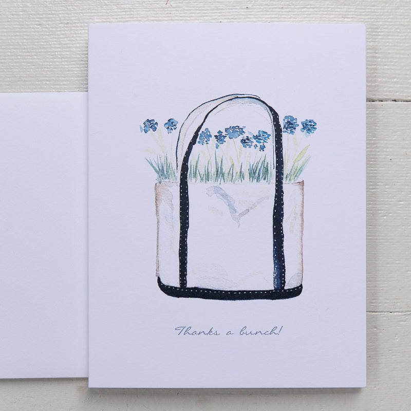Beach Tote with Flowers illustrated in watercolor by Danielle Driscoll | Finding Silver Pennies