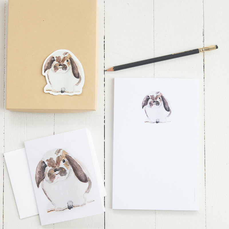 Watercolor Bunny Stationery by Danielle Driscoll | Finding Silver Pennies