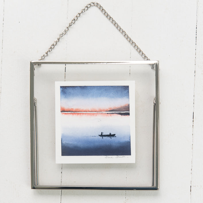 Canoe at Dusk Original Painting by Danielle Driscoll | Finding Silver Pennies #watercolor #canoe #sunset