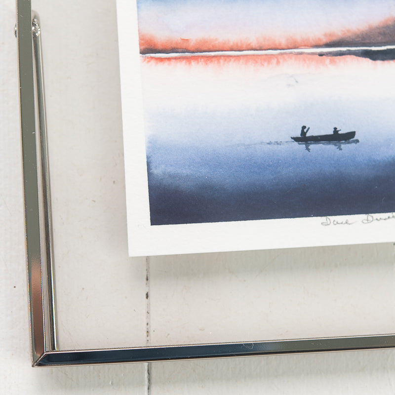 Canoe at Dusk Original Painting by Danielle Driscoll | Finding Silver Pennies #watercolor #canoe #sunset