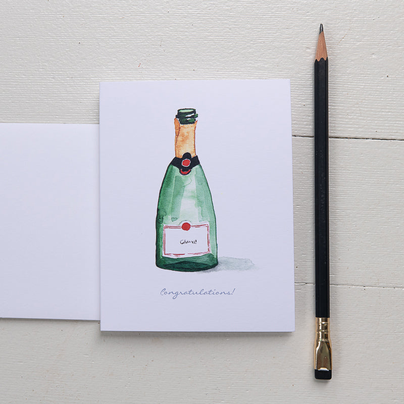 Champagne Watercolor Note Cards by Danielle Driscoll | Finding Silver Pennies