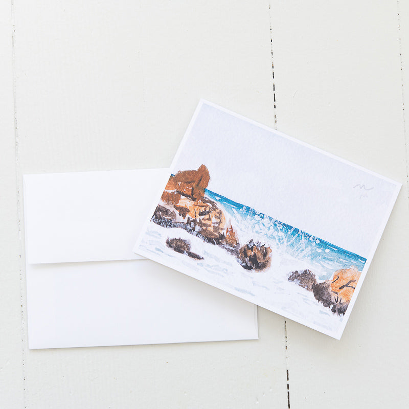 Crashing Waves Watercolor Note Card with Envelope (box of 8)