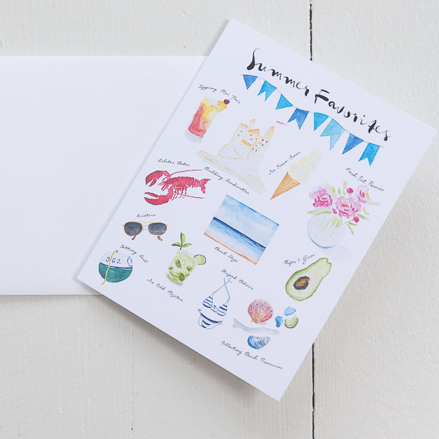 Summer Favorites Watercolor Note Card with Envelope (Boxed Set)