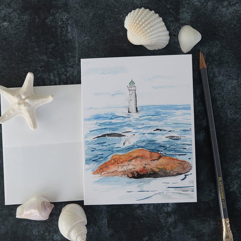 Sunny Day at Minot Light Note Card