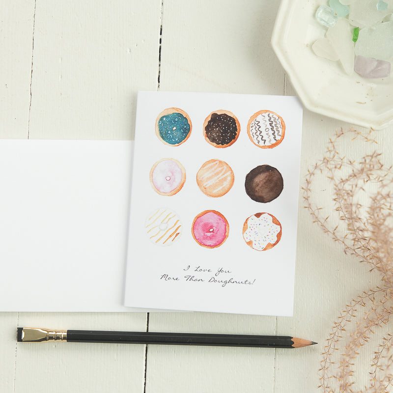 Watercolor Doughnut Note Card by Danielle Driscoll | Finding Silver Pennies