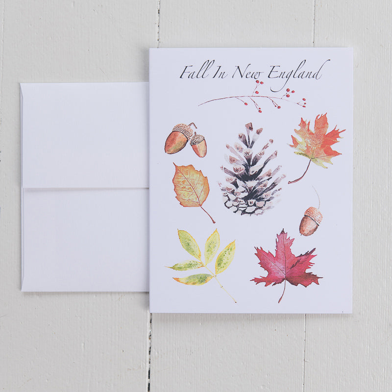 Fall in New England Illustration Note Card with Envelope