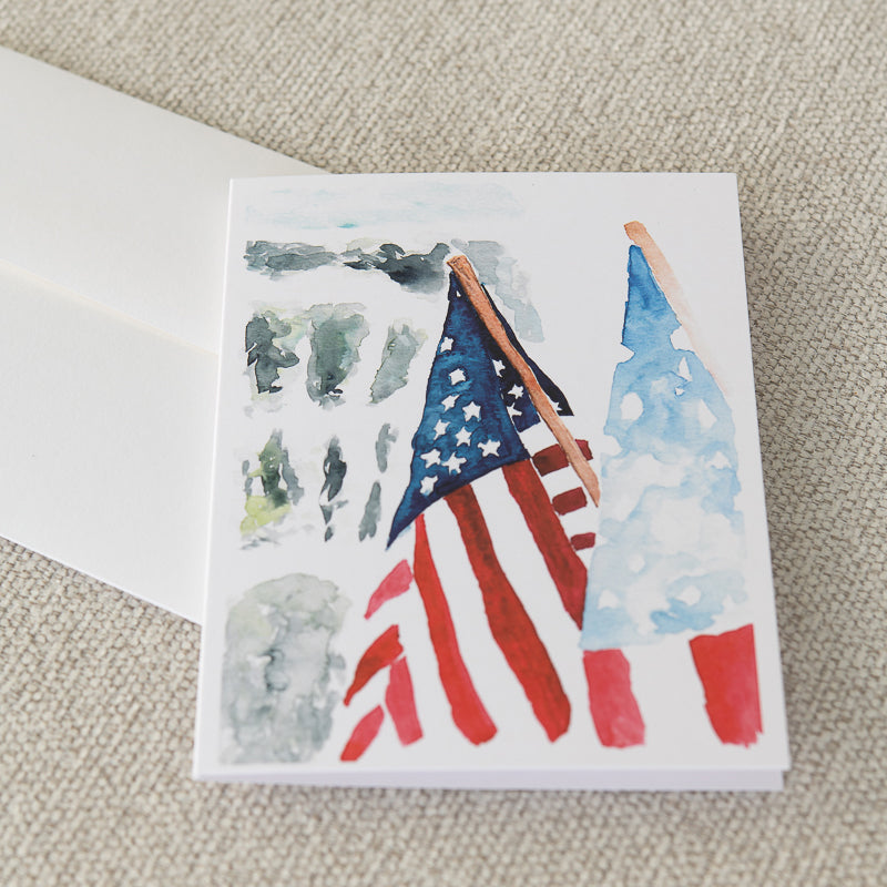 Watercolor Flags Note Card