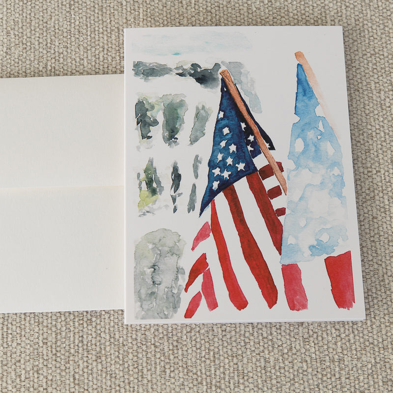 Watercolor Flag Note Card