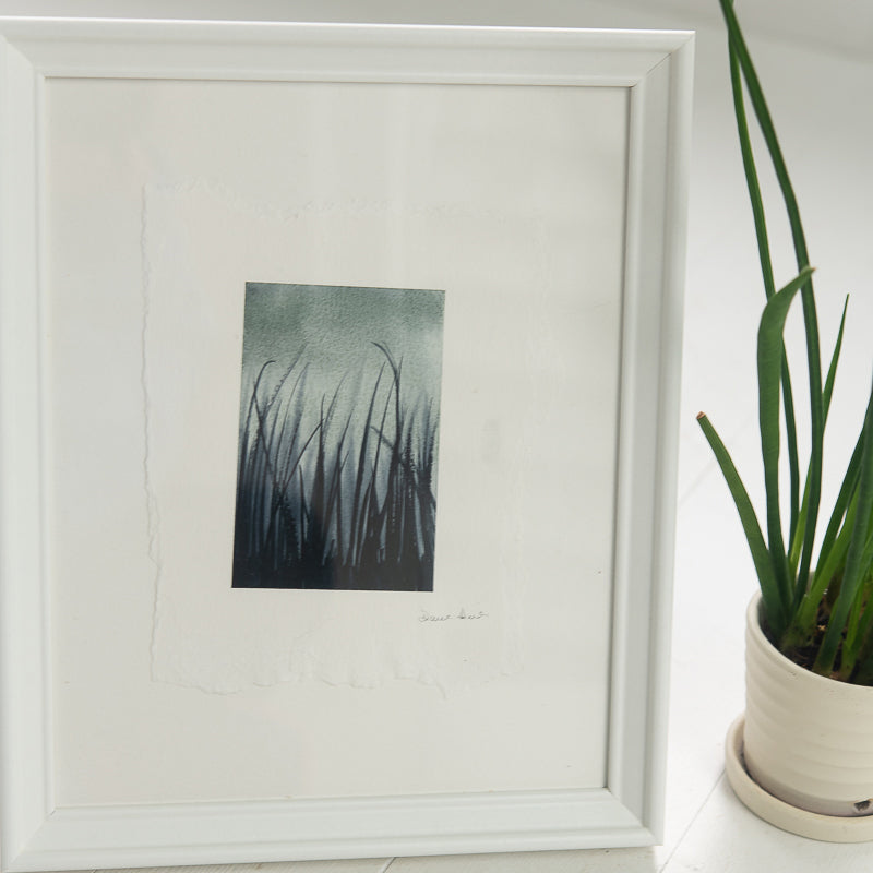 Marsh Grass in Mist original painting by Danielle Driscoll | Finding Silver Pennies #watercolor #marshgrass #mist