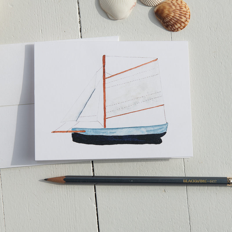 Model Boat Watercolor Note Card by Danielle Driscoll | Finding Silver Pennies