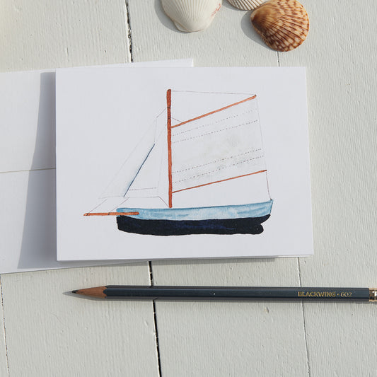 Model Boat Watercolor Note Card