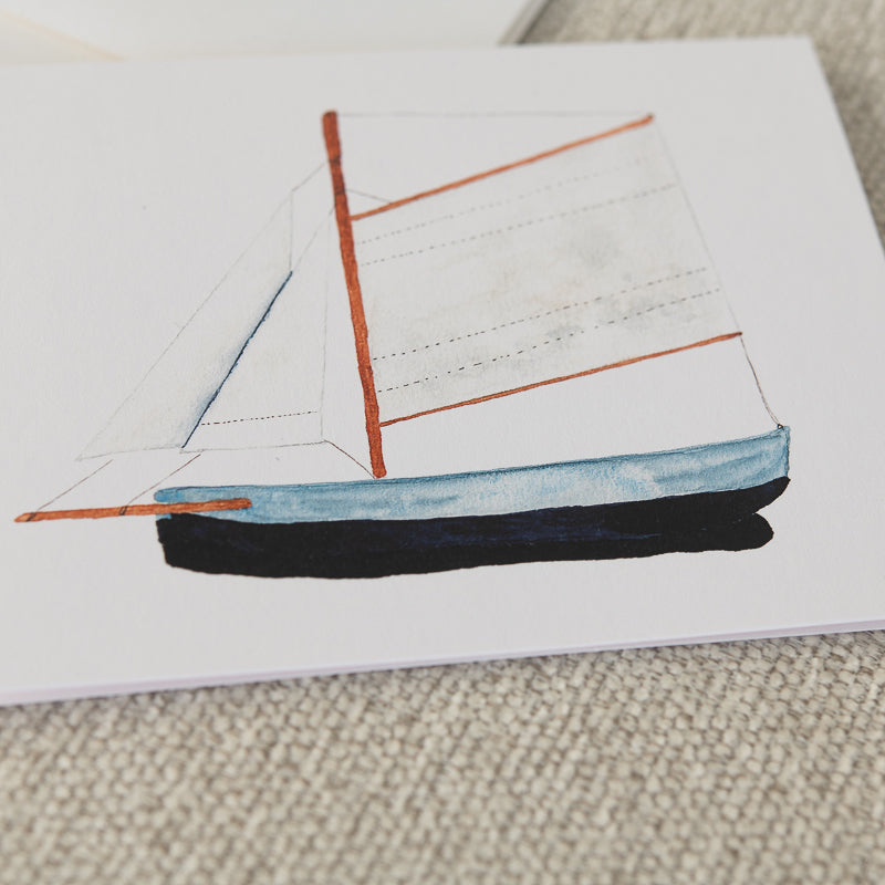 Model Boat Watercolor Note Card