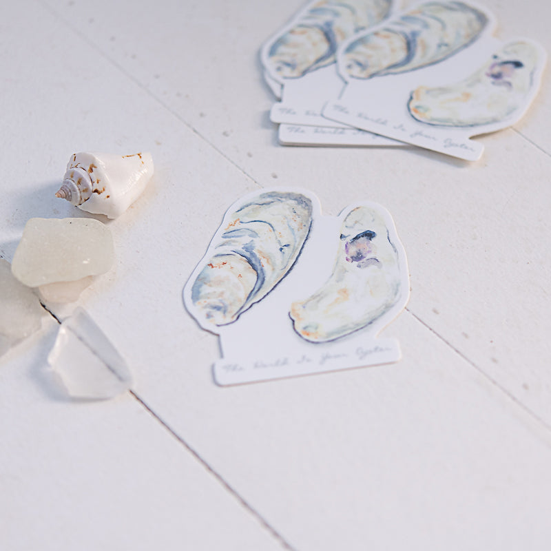 Oyster Stickers on White Background