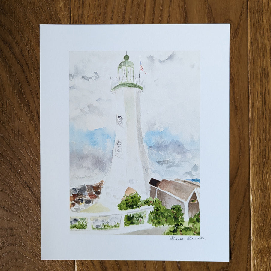 Scituate Lighthouse Giclee Print unframed