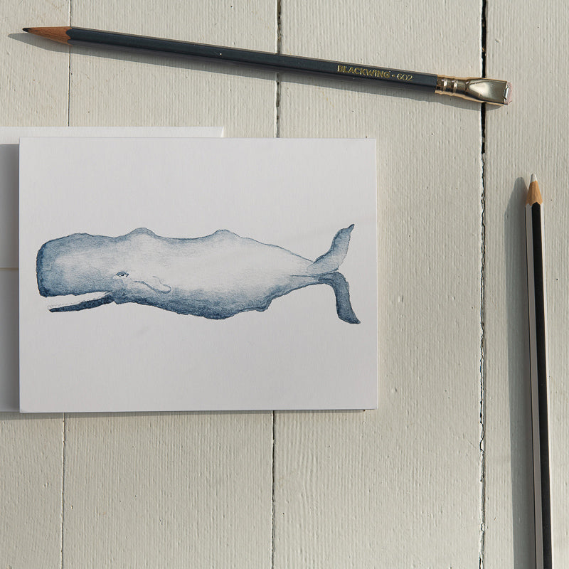 Watercolor Sperm Whale Note Card