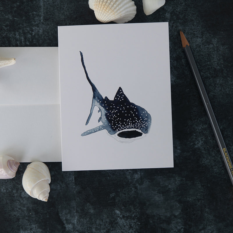 Watercolor Whale Shark Note Card
