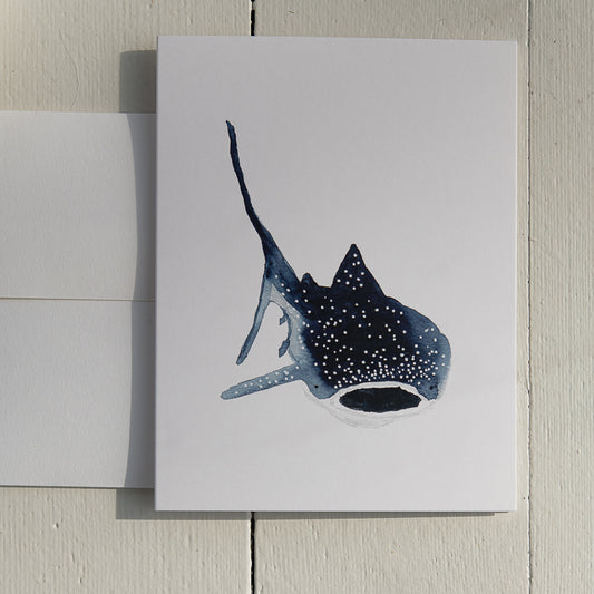 Watercolor Whale Shark Note Card