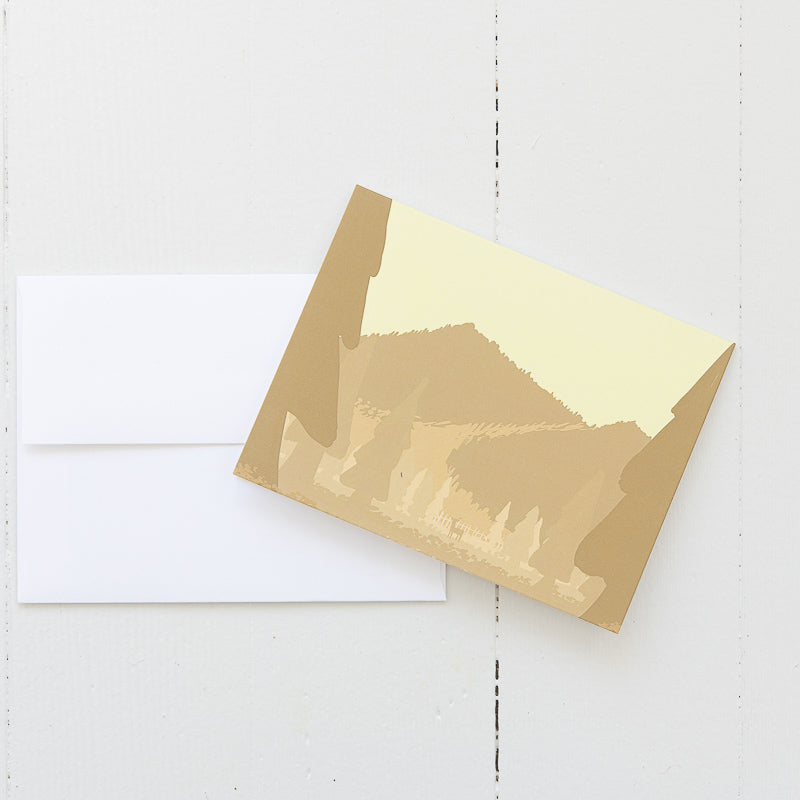 Gold Mountain Landscape Note Card with Envelope