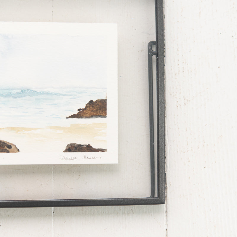 Calm Day at the Beach original painting by Danielle Driscoll | Finding Silver Pennies #watercolor #beach #coastal