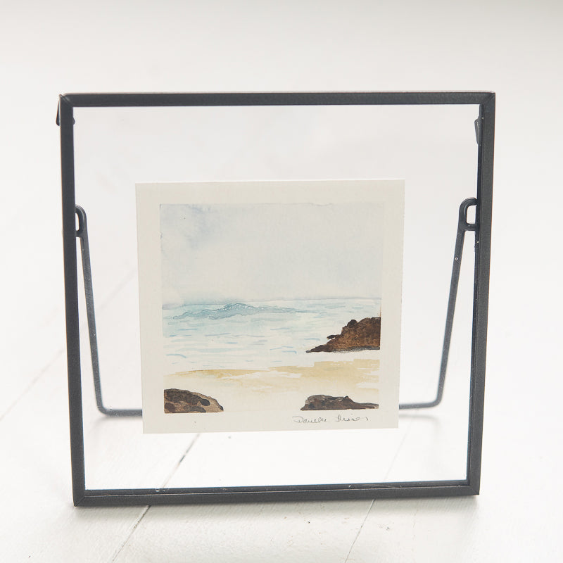 Calm Day at the Beach original painting by Danielle Driscoll | Finding Silver Pennies #watercolor #beach #coastal