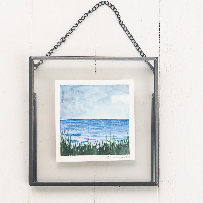 Ocean with Dune Grass original painting by Danielle Driscoll | Finding Silver Pennies #watercolor #ocean #coastal