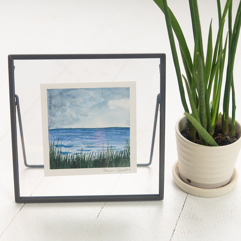 Ocean with Dune Grass original painting by Danielle Driscoll | Finding Silver Pennies #watercolor #ocean #coastal